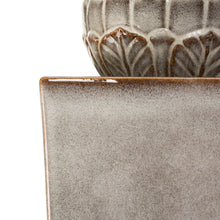 Load image into Gallery viewer, 35.75"H Oversized Sand Beige Artichoke Pedestal Ceramic Fountain with Pump and LED Light