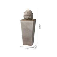 Load image into Gallery viewer, 35.75"H Oversized Sand Beige Artichoke Pedestal Ceramic Fountain with Pump and LED Light