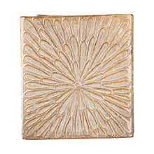 Load image into Gallery viewer, 14.75"H Sand Beige Embossed Pattern Cubic Ceramic Fountain with Pump and LED Light