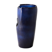 Load image into Gallery viewer, 29.25"H Oversized Cobalt Blue Ceramic Pot Fountain with Pump and LED Light