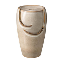 Load image into Gallery viewer, 21.25"H Sand Beige Ceramic Pot Fountain with Pump and LED Light