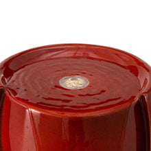 Load image into Gallery viewer, 21.25"H Red Ceramic Pot Fountain with Pump and LED Light