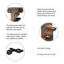 Load image into Gallery viewer, 36.75"H Oversized European Style Faux Stone Sculpture 3-Tier Polyresin Outdoor Fountain with LED Light and Pump