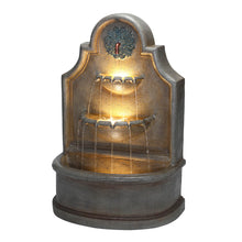 Load image into Gallery viewer, 37.25"H Oversized Antique European Style 3-Tier Polyresin Outdoor Fountain with LED Light and Pump