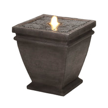 Load image into Gallery viewer, 17.5"H Elegant Stone Sculpture Pattern Polyresin Outdoor Fountain with LED Light and Pump