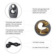 Load image into Gallery viewer, 28"H Zen Style Rock Textured Polyresin Outdoor Fountain with LED Light and Pump