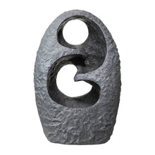 Load image into Gallery viewer, 28"H Zen Style Rock Textured Polyresin Outdoor Fountain with LED Light and Pump