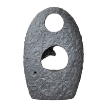 Load image into Gallery viewer, 28"H Zen Style Rock Textured Polyresin Outdoor Fountain with LED Light and Pump