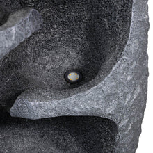 Load image into Gallery viewer, 28"H Zen Style Rock Textured Polyresin Outdoor Fountain with LED Light and Pump