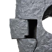 Load image into Gallery viewer, 28"H Zen Style Rock Textured Polyresin Outdoor Fountain with LED Light and Pump