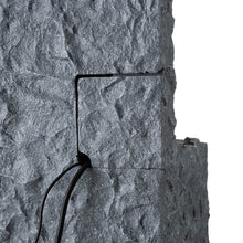 Load image into Gallery viewer, 34.75"H Modern Black and Grey Contrast Geometric Outdoor Fountain with LED Light and Pump