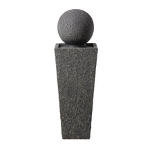 Load image into Gallery viewer, 40.25"H Modern Oversized Geometric Pedestal and Sphere Polyresin Outdoor Fountain with LED Light and Pump