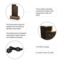 Load image into Gallery viewer, 38.75"H Oversized Low Garden Wall Polyresin Outdoor Fountain with LED Light and Pump