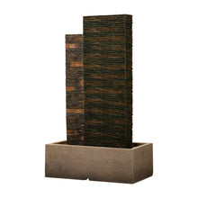 Load image into Gallery viewer, 38.75"H Oversized Low Garden Wall Polyresin Outdoor Fountain with LED Light and Pump