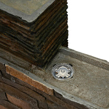 Load image into Gallery viewer, 38.75"H Oversized Low Garden Wall Polyresin Outdoor Fountain with LED Light and Pump