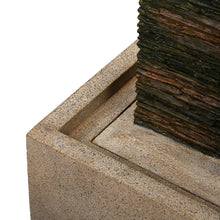 Load image into Gallery viewer, 38.75"H Oversized Low Garden Wall Polyresin Outdoor Fountain with LED Light and Pump