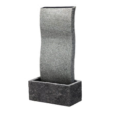 Load image into Gallery viewer, 38.25"H Oversized Faux Stone Wall Polyresin Outdoor Fountain with LED Light and Pump