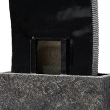 Load image into Gallery viewer, 38.25"H Oversized Faux Stone Wall Polyresin Outdoor Fountain with LED Light and Pump