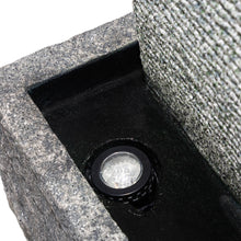 Load image into Gallery viewer, 38.25"H Oversized Faux Stone Wall Polyresin Outdoor Fountain with LED Light and Pump