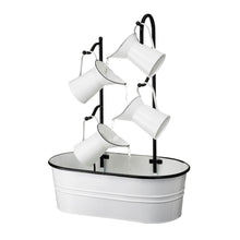 Load image into Gallery viewer, 33.25"H White Enamel Metal Cascading Water Fountain