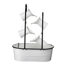 Load image into Gallery viewer, 33.25"H White Enamel Metal Cascading Water Fountain