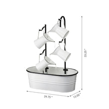 Load image into Gallery viewer, 33.25"H White Enamel Metal Cascading Water Fountain
