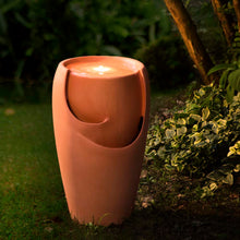 Load image into Gallery viewer, 21.25"H Terracotta Ceramic Fountain with Pump and LED Light