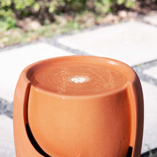 Load image into Gallery viewer, 21.25"H Terracotta Ceramic Fountain with Pump and LED Light