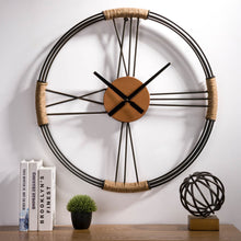 Load image into Gallery viewer, 26.77"D Farmhouse Metal and Rope Wall Clock