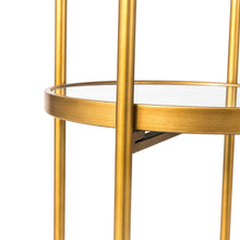 Load image into Gallery viewer, 42"H Regency Modern 2-Tier Gold Mirror Organizer Floor Shelf