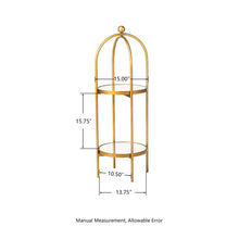 Load image into Gallery viewer, 42"H Regency Modern 2-Tier Gold Mirror Organizer Floor Shelf