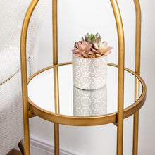 Load image into Gallery viewer, 42"H Regency Modern 2-Tier Gold Mirror Organizer Floor Shelf