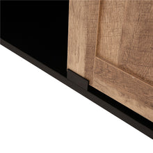 Load image into Gallery viewer, 47.20"L Modern Industrial Black Storage Cabinet with Natural Top and Sliding Doors