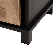 Load image into Gallery viewer, 47.20"L Modern Industrial Black Storage Cabinet with Natural Top and Sliding Doors