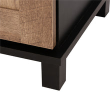 Load image into Gallery viewer, 47.20"L Modern Industrial Black Storage Cabinet with Natural Top and Sliding Doors
