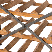 Load image into Gallery viewer, 21 Bottle Floor Wooden Wine Rack with Metal Frame