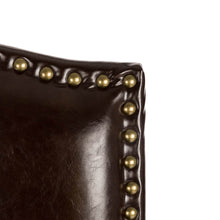 Load image into Gallery viewer, 45"H Coffee Bonded Leather High-Back Barchair with Studded Decor, Set of 2