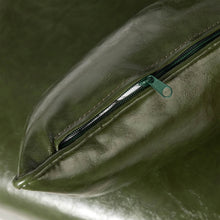 Load image into Gallery viewer, 30.00"H Mid-century Modern Hunter Green PU Leather Accent Armchair with Walnut Rubberwood Frame