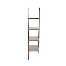 Load image into Gallery viewer, 64.5"H Modern Industrial Rustic Oak Melamine 4-Tier Leaning Bookcases & Ladder Shelves