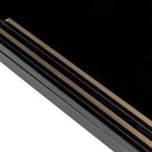 Load image into Gallery viewer, 31.75"H Modern Industrial Black Oak Melamine Floor Cabinet with 2 Sliding Doors