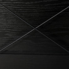 Load image into Gallery viewer, 31.75"H Modern Industrial Black Oak Melamine Floor Cabinet with 2 Sliding Doors