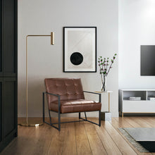 Load image into Gallery viewer, 29.25"H Brown PU Leather Tufted Accent Chair