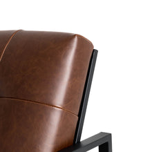 Load image into Gallery viewer, 29.25"H Brown PU Leather Tufted Accent Chair