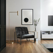 Load image into Gallery viewer, 29.25"H Black PU Leather Tufted Accent Chair