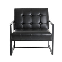 Load image into Gallery viewer, 29.25"H Black PU Leather Tufted Accent Chair