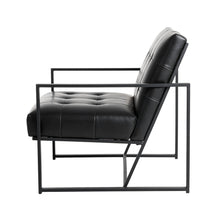 Load image into Gallery viewer, 29.25"H Black PU Leather Tufted Accent Chair