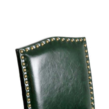 Load image into Gallery viewer, 45"H Hunter Green PU Leather Upholstered Bar Chair with Studded Decor, Set of 2