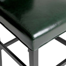 Load image into Gallery viewer, 45"H Hunter Green PU Leather Upholstered Bar Chair with Studded Decor, Set of 2