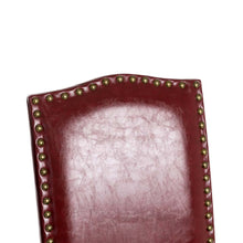 Load image into Gallery viewer, 45"H Burgundy PU Leather Upholstered Bar Chair with Studded Decor, Set of 2
