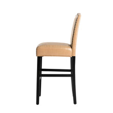 Load image into Gallery viewer, 45"H Beige PU Leather Upholstered Bar Chair with Studded Decor, Set of 2